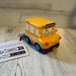 My B Toys Mini Wheeee-Is Bus Gus Push-pull School Bus 3.25" Baby Toddler Toy NEW